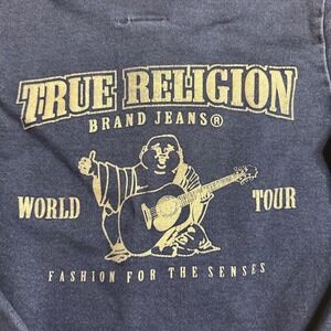 True Religion Boys Girls Sweatshirt 5 Navy‎ Crewneck Pullover Buddha Graphic